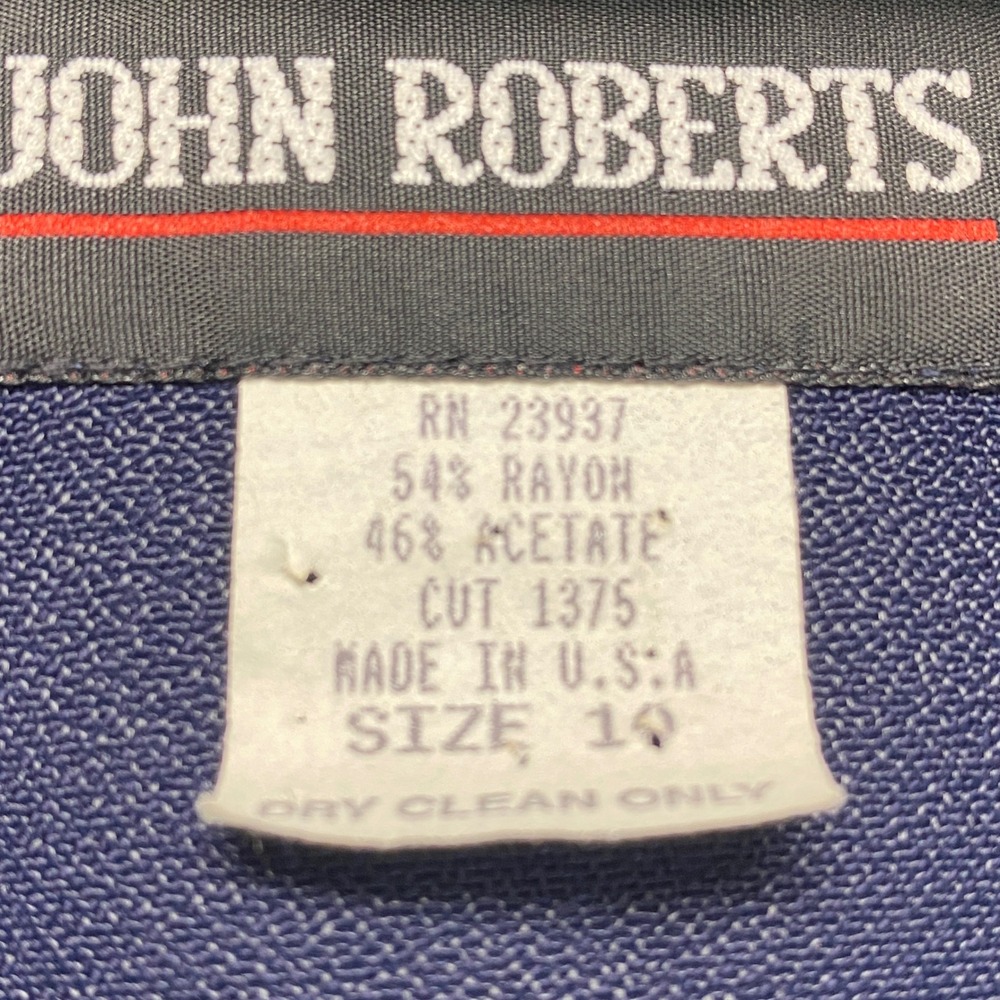 VTG  Stunning John Roberts Navy Blue Gold‎ Trimmed Tuxedo Dress Professional 10 - Picture 13 of 16